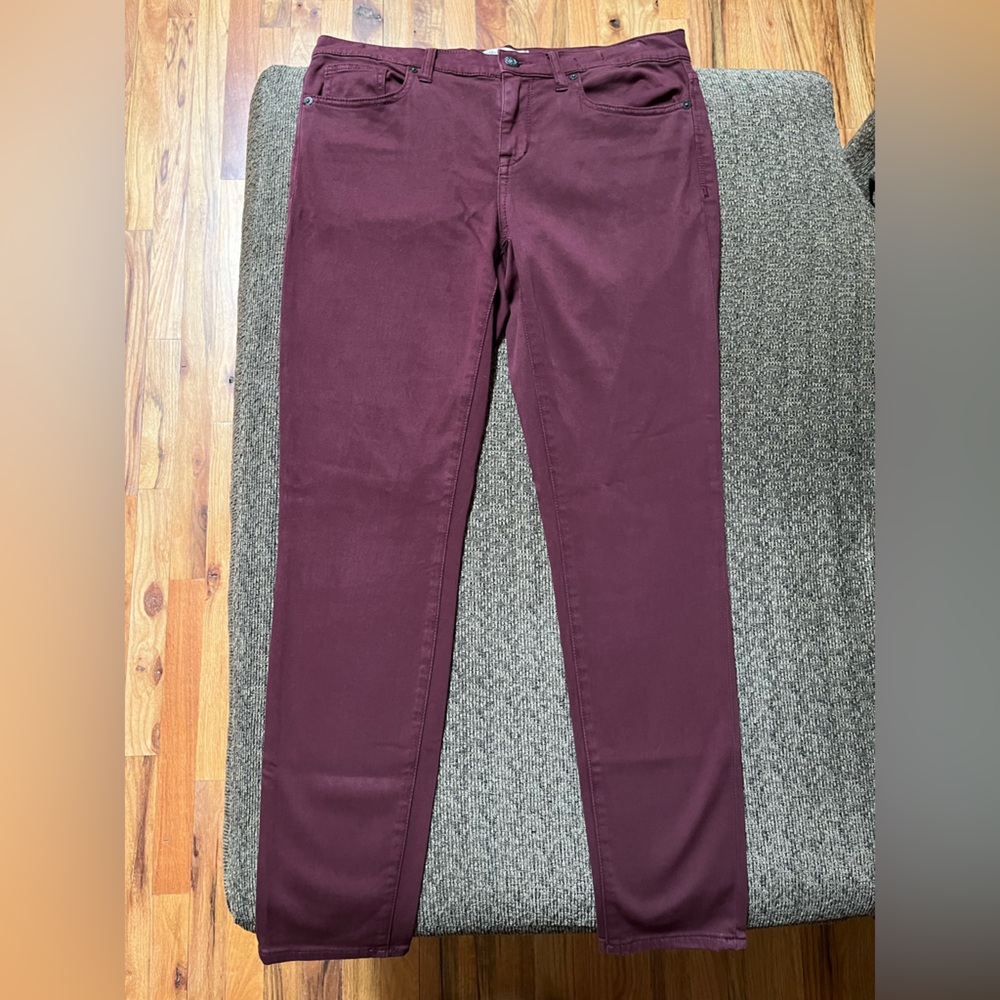 Madewell Skinny Skinny 9” Rise Burgundy Skinny Jeans Pants comfy stretch